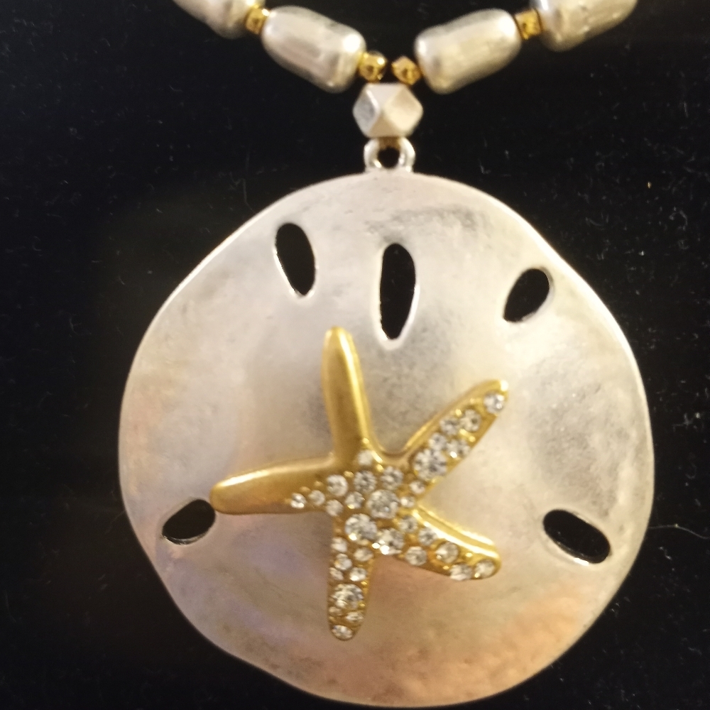 J. JILL Neutral Multicolored Sand Dollar Necklace